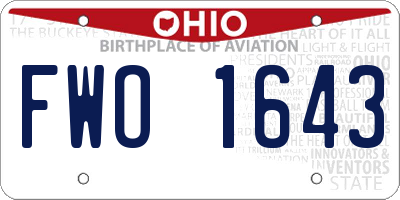 OH license plate FWO1643