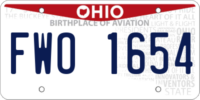 OH license plate FWO1654