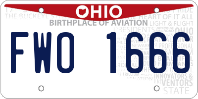 OH license plate FWO1666