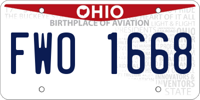 OH license plate FWO1668