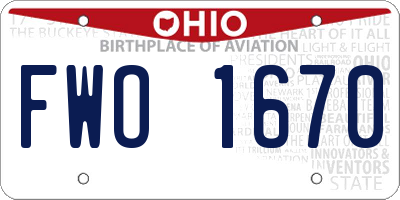 OH license plate FWO1670