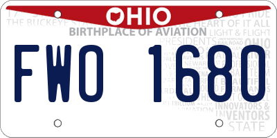 OH license plate FWO1680