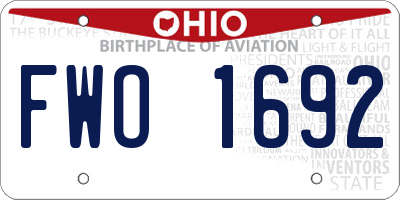 OH license plate FWO1692