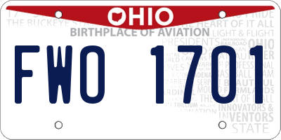 OH license plate FWO1701