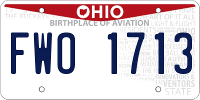 OH license plate FWO1713