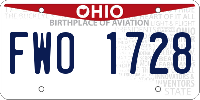 OH license plate FWO1728