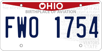 OH license plate FWO1754