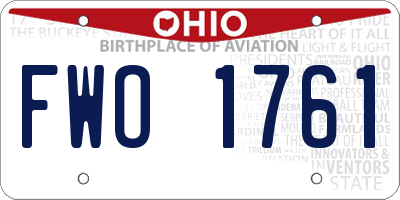 OH license plate FWO1761