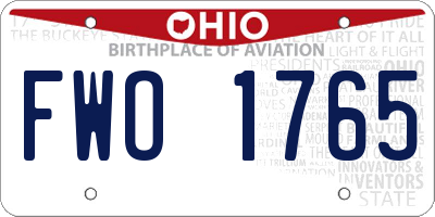 OH license plate FWO1765