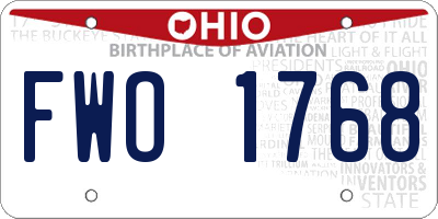 OH license plate FWO1768