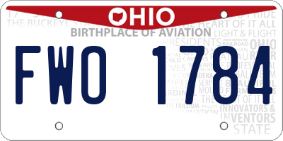 OH license plate FWO1784