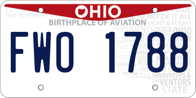 OH license plate FWO1788