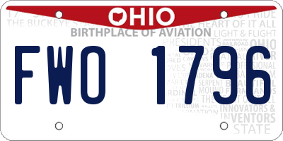 OH license plate FWO1796