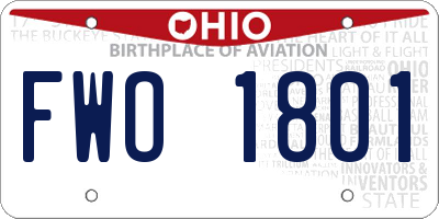 OH license plate FWO1801