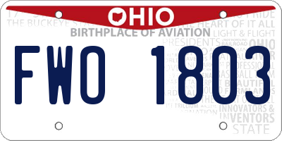 OH license plate FWO1803