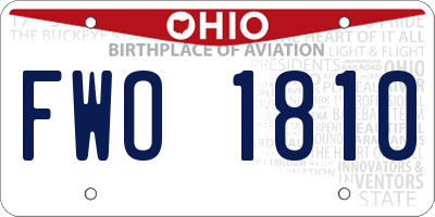 OH license plate FWO1810