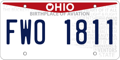 OH license plate FWO1811
