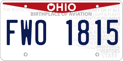 OH license plate FWO1815