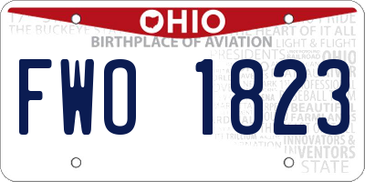 OH license plate FWO1823