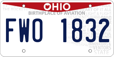 OH license plate FWO1832