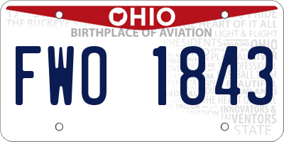 OH license plate FWO1843
