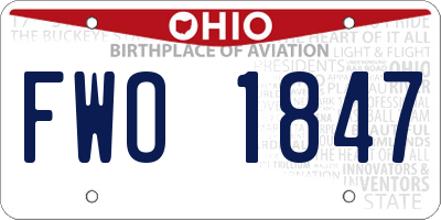 OH license plate FWO1847