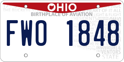 OH license plate FWO1848