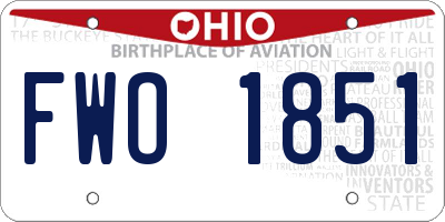 OH license plate FWO1851