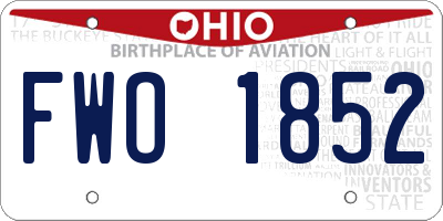 OH license plate FWO1852