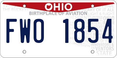 OH license plate FWO1854