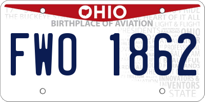 OH license plate FWO1862