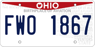 OH license plate FWO1867