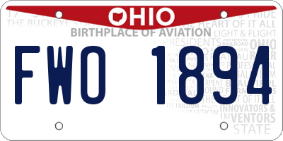 OH license plate FWO1894