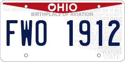 OH license plate FWO1912