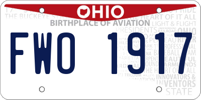 OH license plate FWO1917