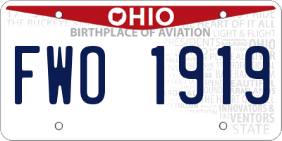 OH license plate FWO1919