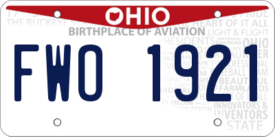 OH license plate FWO1921