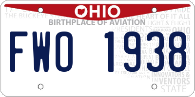 OH license plate FWO1938