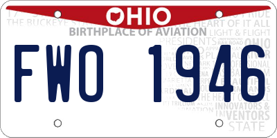 OH license plate FWO1946