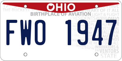 OH license plate FWO1947