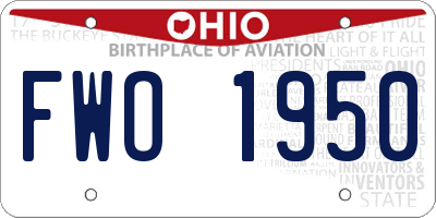 OH license plate FWO1950