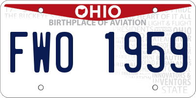 OH license plate FWO1959
