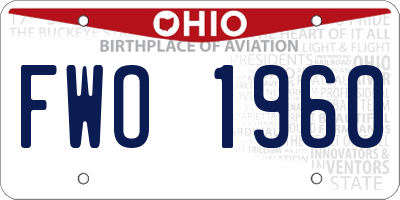 OH license plate FWO1960