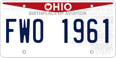 OH license plate FWO1961