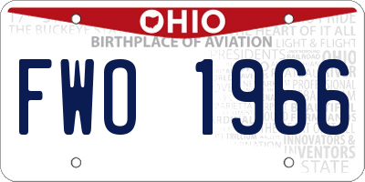 OH license plate FWO1966