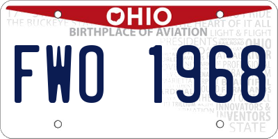 OH license plate FWO1968