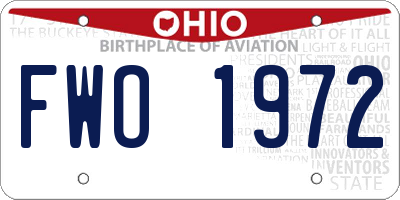 OH license plate FWO1972