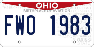 OH license plate FWO1983