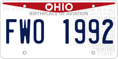 OH license plate FWO1992