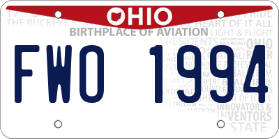 OH license plate FWO1994